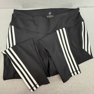 Adidas 3-Stripes Leggings Women 3X Black High Rise 7/8 Tight Workout Gym FJ7149